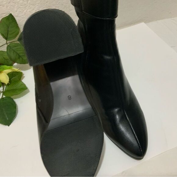 IDIFU Women Dressy Chunky Heel Ankle Boots Pointed Toe Metal Boots Size 8.5 - Picture 8 of 11